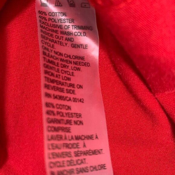 red v neck short sleeve t-shirt butterflies sz med  CAROLL REED - Picture 16 of 16